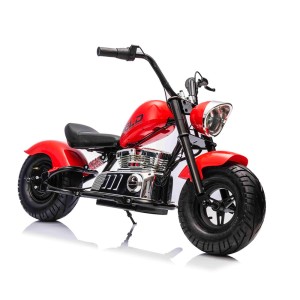 Motorek Chopper Warrior Czerwony 36V - Mocny Silnik 350W, Pompowane Koła, LED