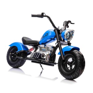 Motorek Chopper Warrior Niebieski 36V - Mocny Silnik 350W, Pompowane Koła, LED