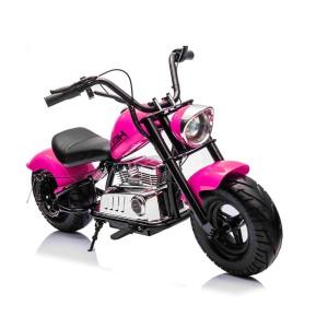 Motorek Chopper Warrior Różowy 36V - Mocny Silnik 350W, Pompowane Koła, LED