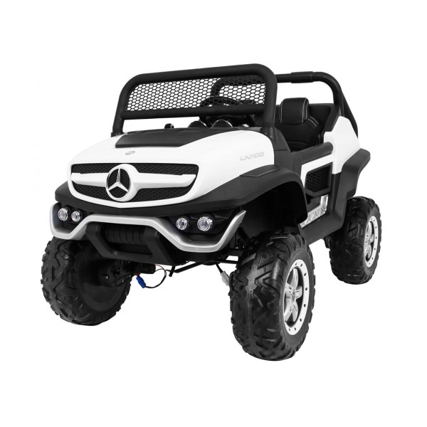Pojazd Elektryczny Mercedes Unimog Biały - Napęd 4x4, Pilot, Koła EVA