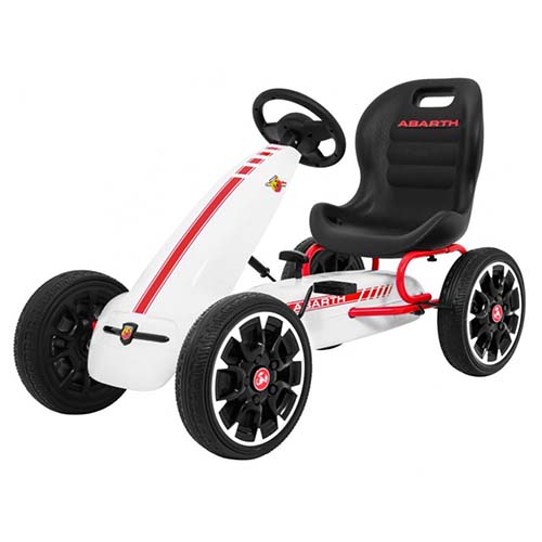 Gokart Abarth Biały dla dzieci na pedały Koła Piankowe 