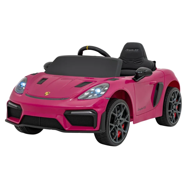 Porsche 718 Różowy pojazd dla dzieci, Wolny Start, LED, MP3, Koła EVA