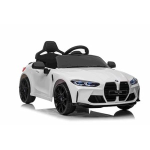 Elektryczne BMW M4 12V Biały - Auto dla Dzieci z Pilotem, Kołami EVA i Muzyką