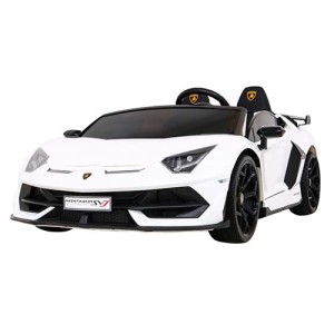 Lamborghini SVJ DRIFT Biały - Sportowy Pojazd dla 2 Dzieci z Funkcją Driftu