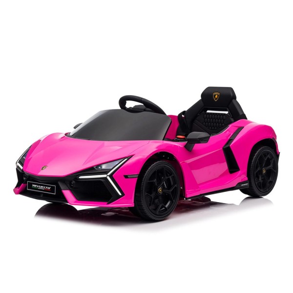 Lamborghini Revuelto Dla Dzieci - Różowy Licencjonowany Elektryczny Pojazd 12V z Kołami EVA i Skórzanym Fotelem