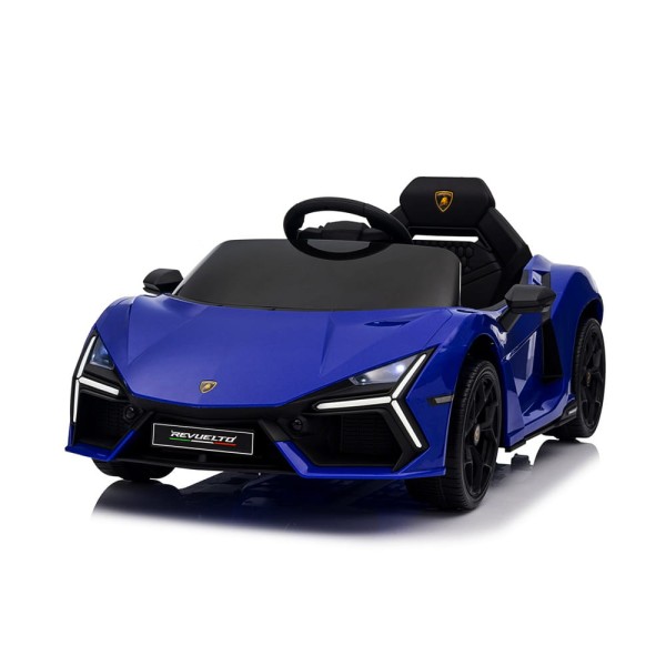 Lamborghini Revuelto Dla Dzieci - Niebieski Licencjonowany Elektryczny Pojazd 12V z Kołami EVA i Skórzanym Fotelem