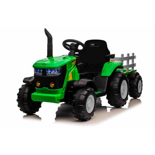 Mega Traktor HL‑3388 na Akumulator z Przyczepą Zielony - 2 Silniki, Miękkie Siedzenie, Pilot 2.4 GHz
