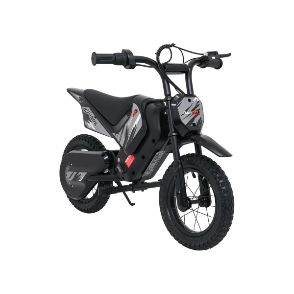 SHARK Czarny  - Elektryczny Motor Terenowy dla Dzieci z Silnikiem 150W i Pompowane koła 15 km/h