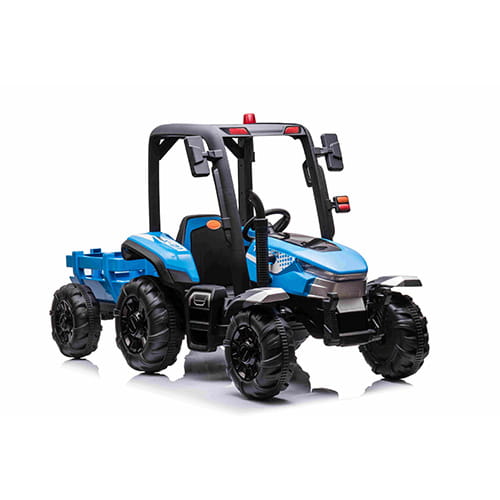 Traktor BLAST z Przyczepą Niebieski na akumulator 24V 400W Koła EVA